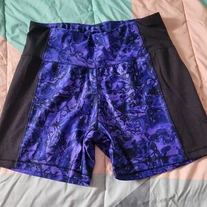 NEW Purple Marble Athletic Bike Shorts.